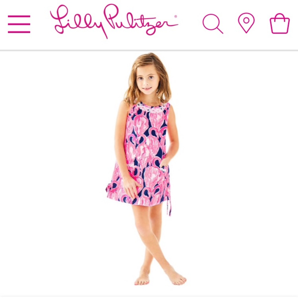 Little Lilly Pulitzer girls flamingo shift dress